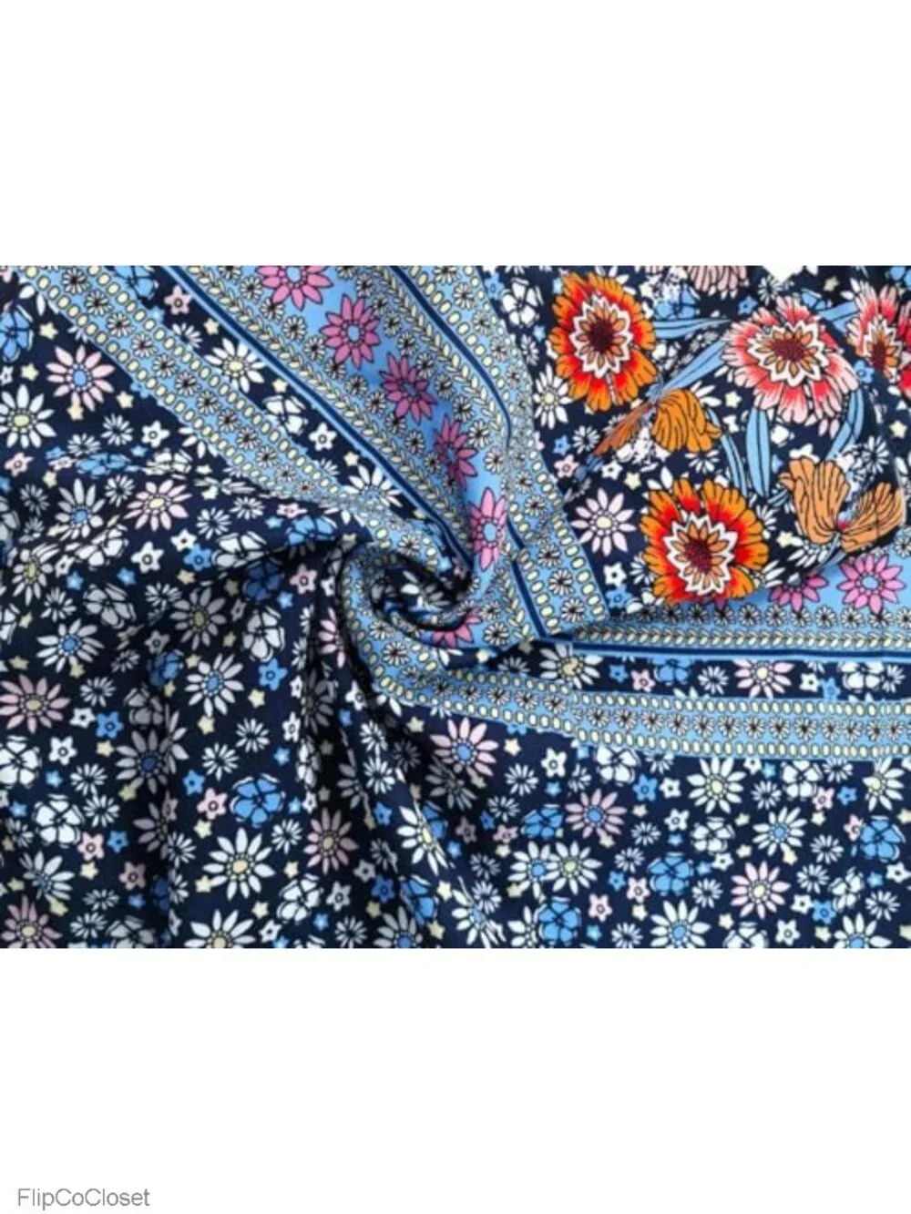 Women's Boho Floral Short Sleeve V-Neck Wide Leg Jumpsuit